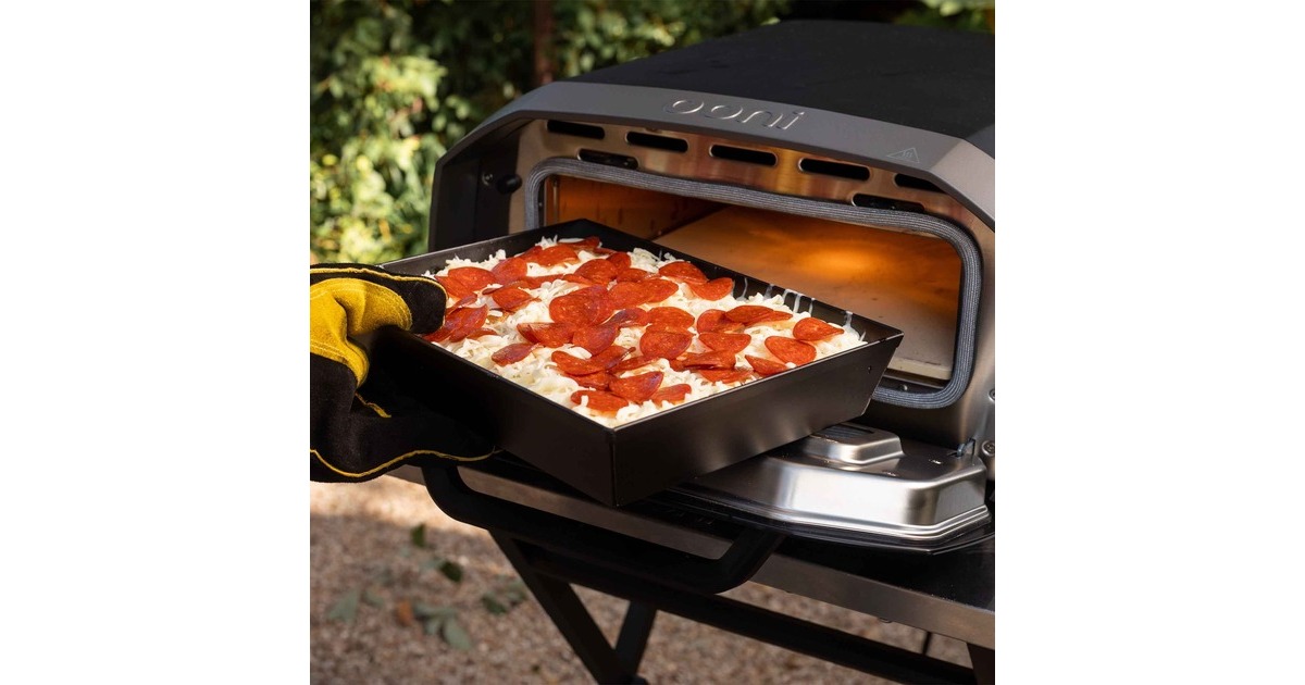 OoniDetroit Style Pizza Pan Small (24cm x 16cm) bakvorm  (Grijs/zilver, Incl. deksel)