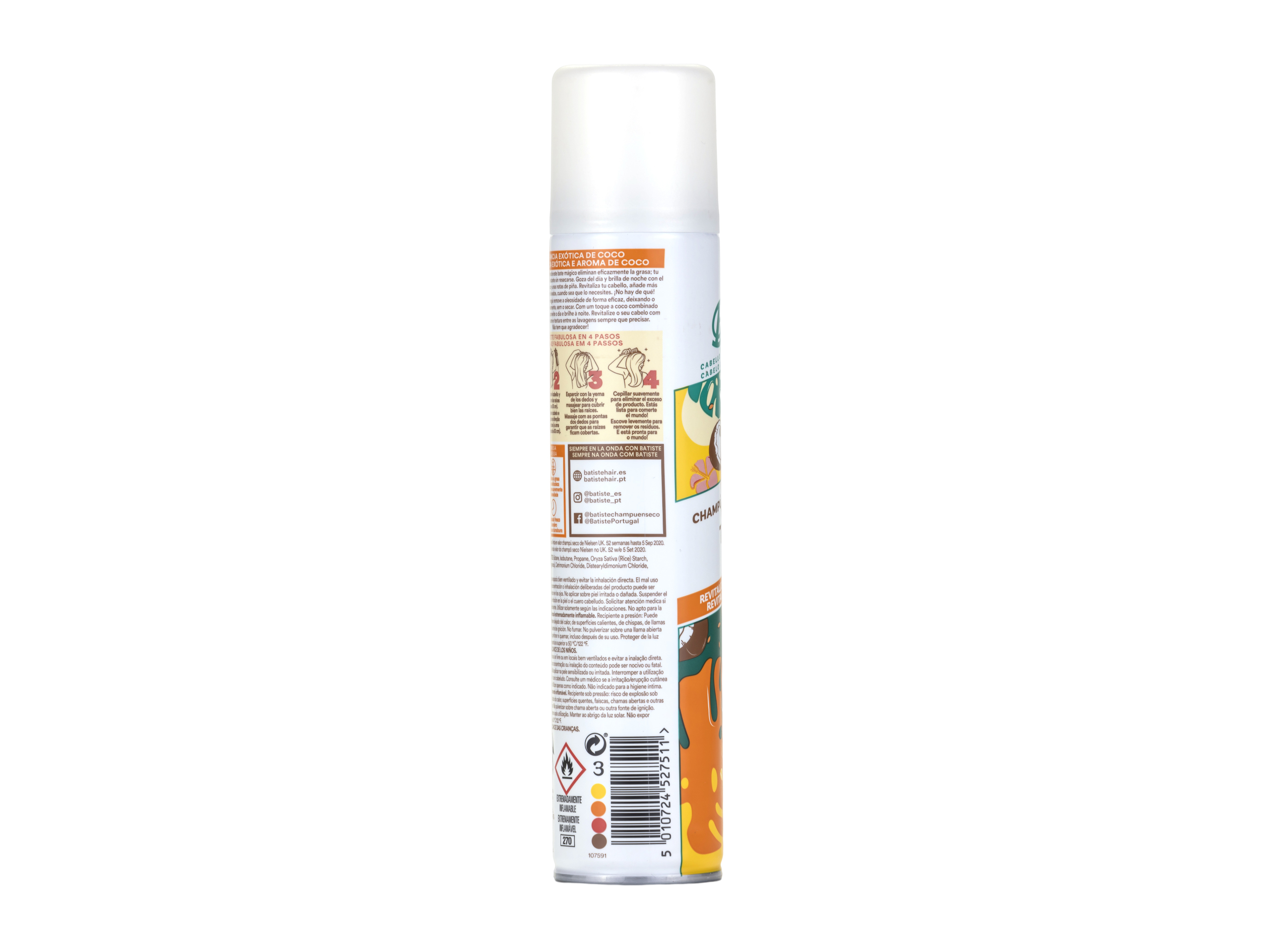 CHAMPÔ SECO BATISTE TROPICAL COCO 200 ML