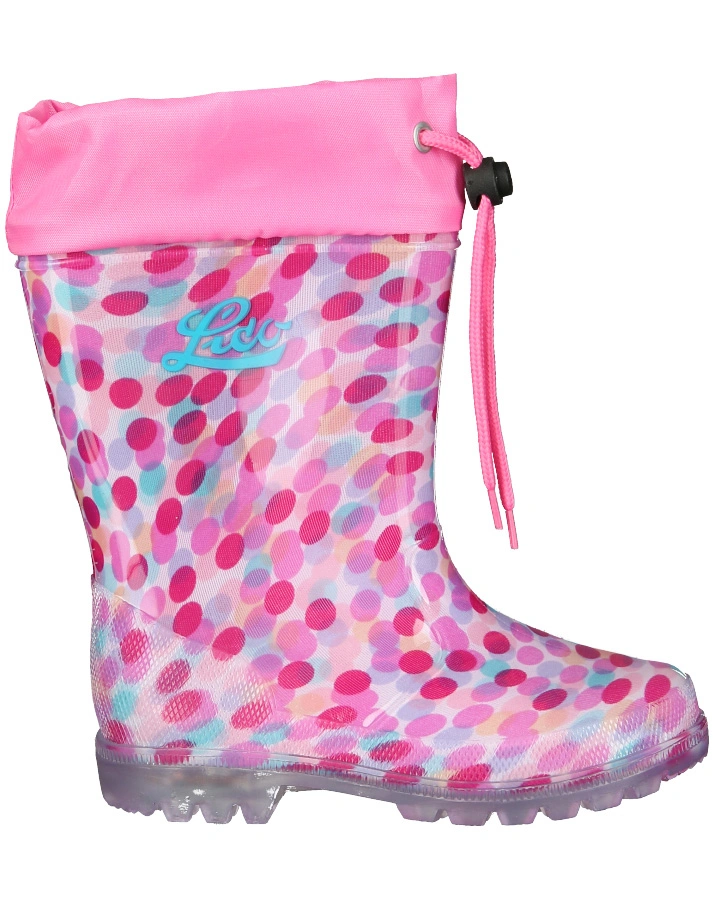 Gummistiefel POWER BLINKY DOTS in pink/türkis