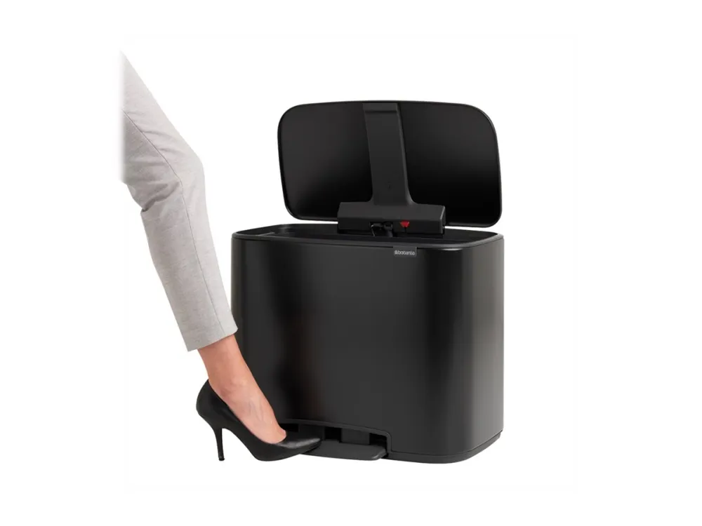 Brabantia Bo - Skraldespand - fliplåg - 34 L - fodpedal - mat sort