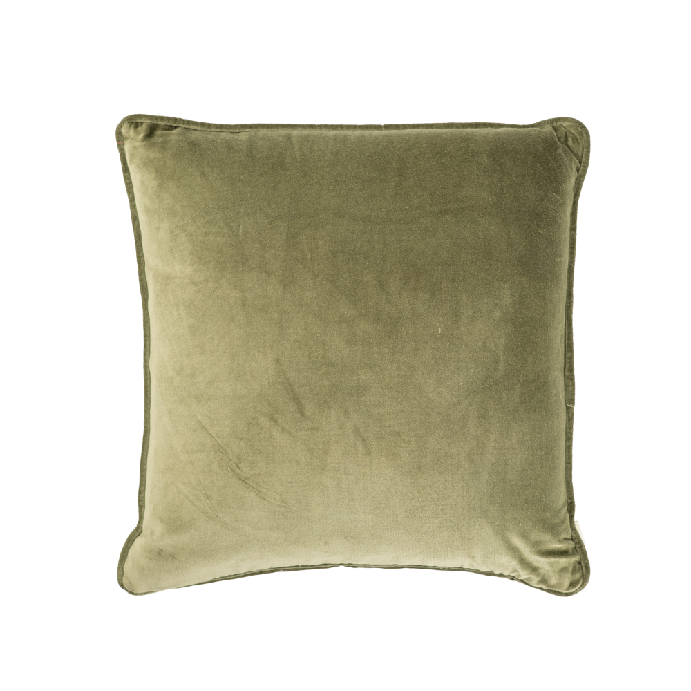Sierkussen Cord piping velours eucalyptus 45x45 cm