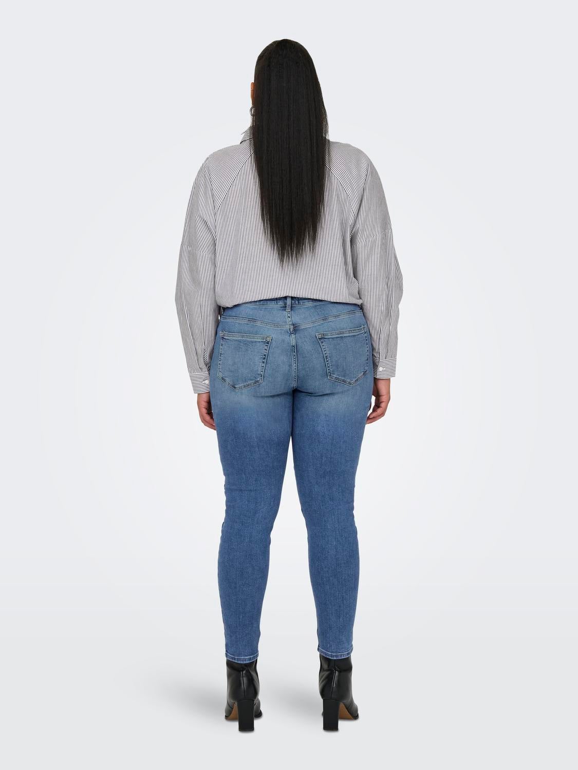 CARWILLY Mittlere Taille Skinny Fit Jeans Light Blue Denim