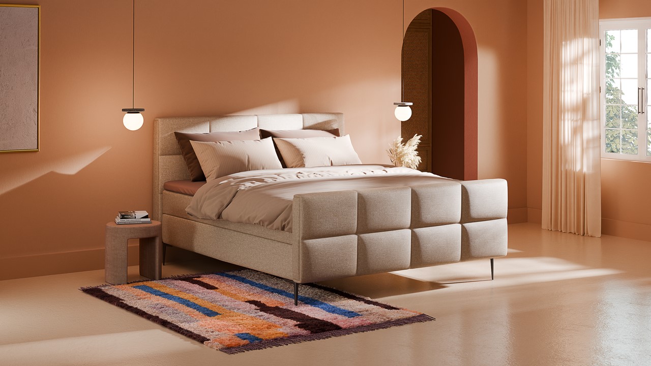 Boxspring Crystal - Linen touch beige