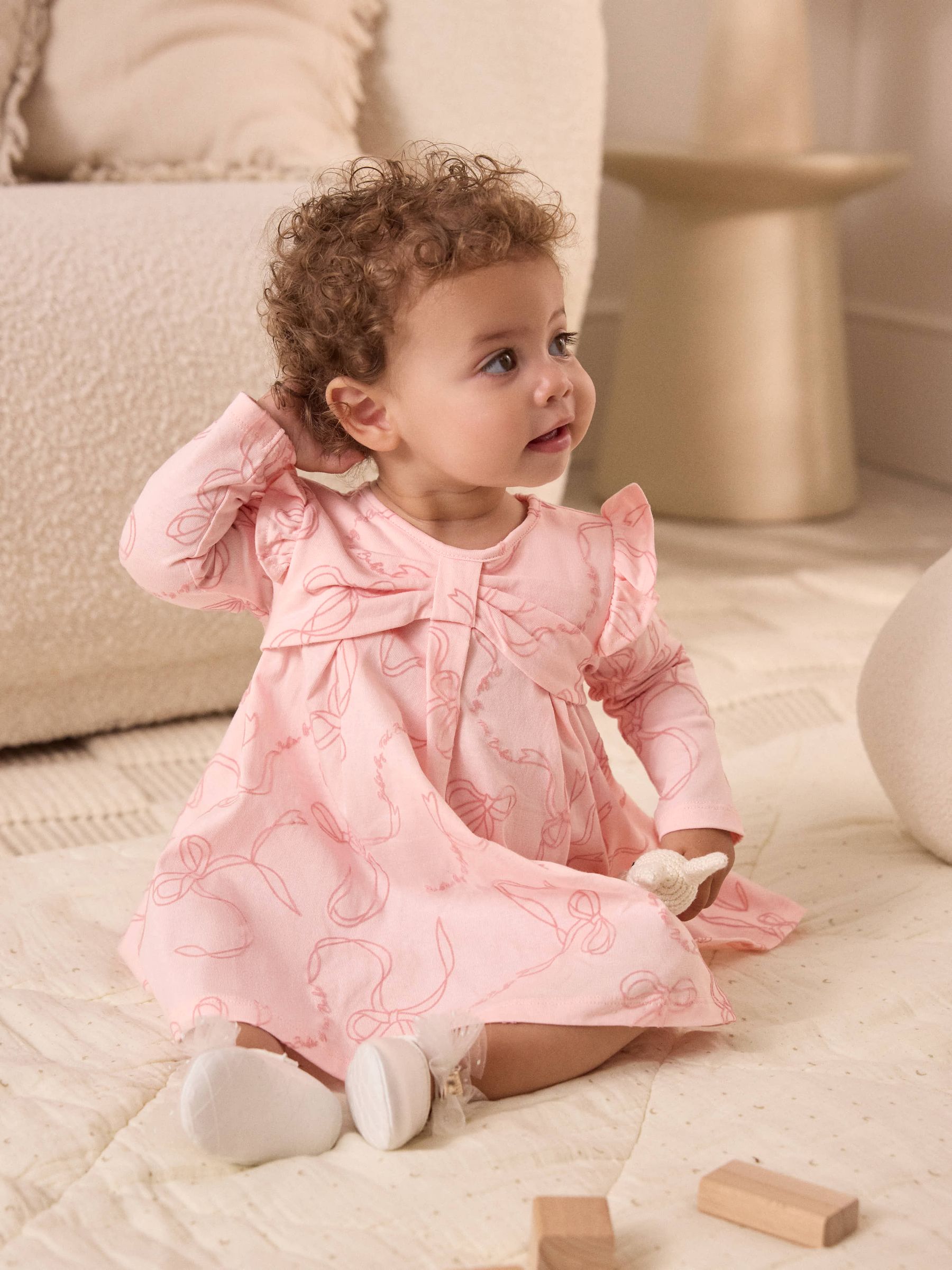 Roze - Baker by Ted Baker jersey-jurk met ruches