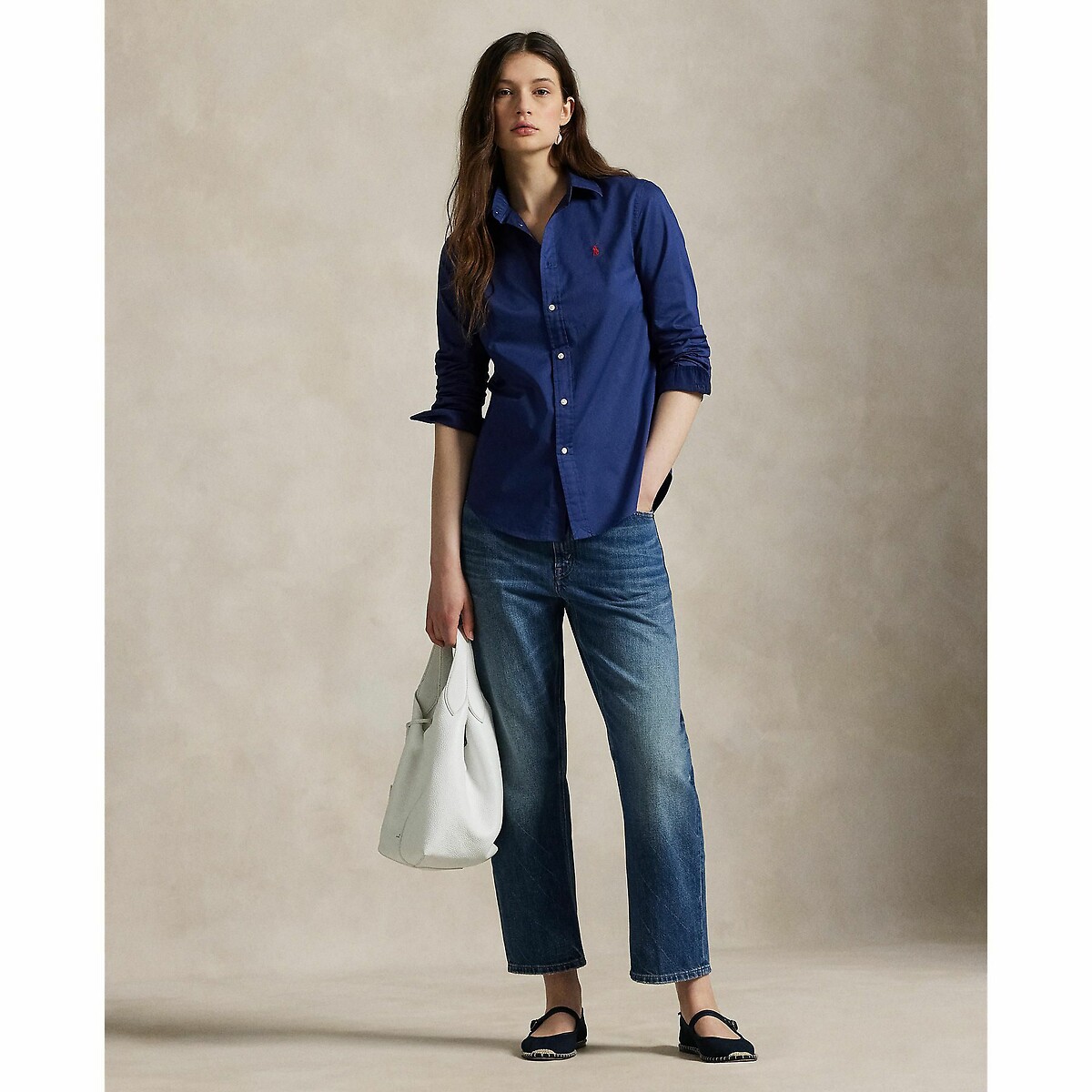 POLO RALPH LAUREN<br>Camisa reta de algodão