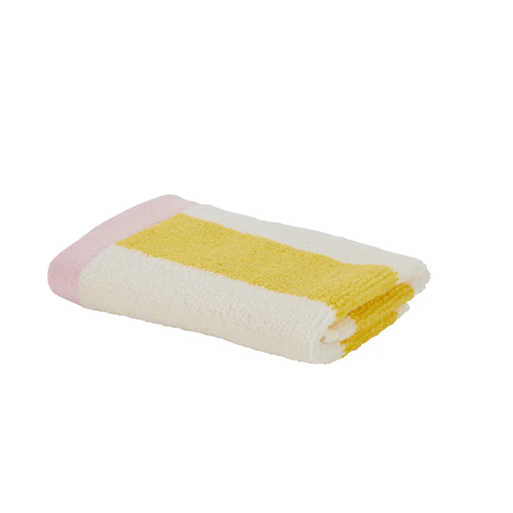 Bahne Interior  Stripe håndklæde - Yellow/Off White/Blush