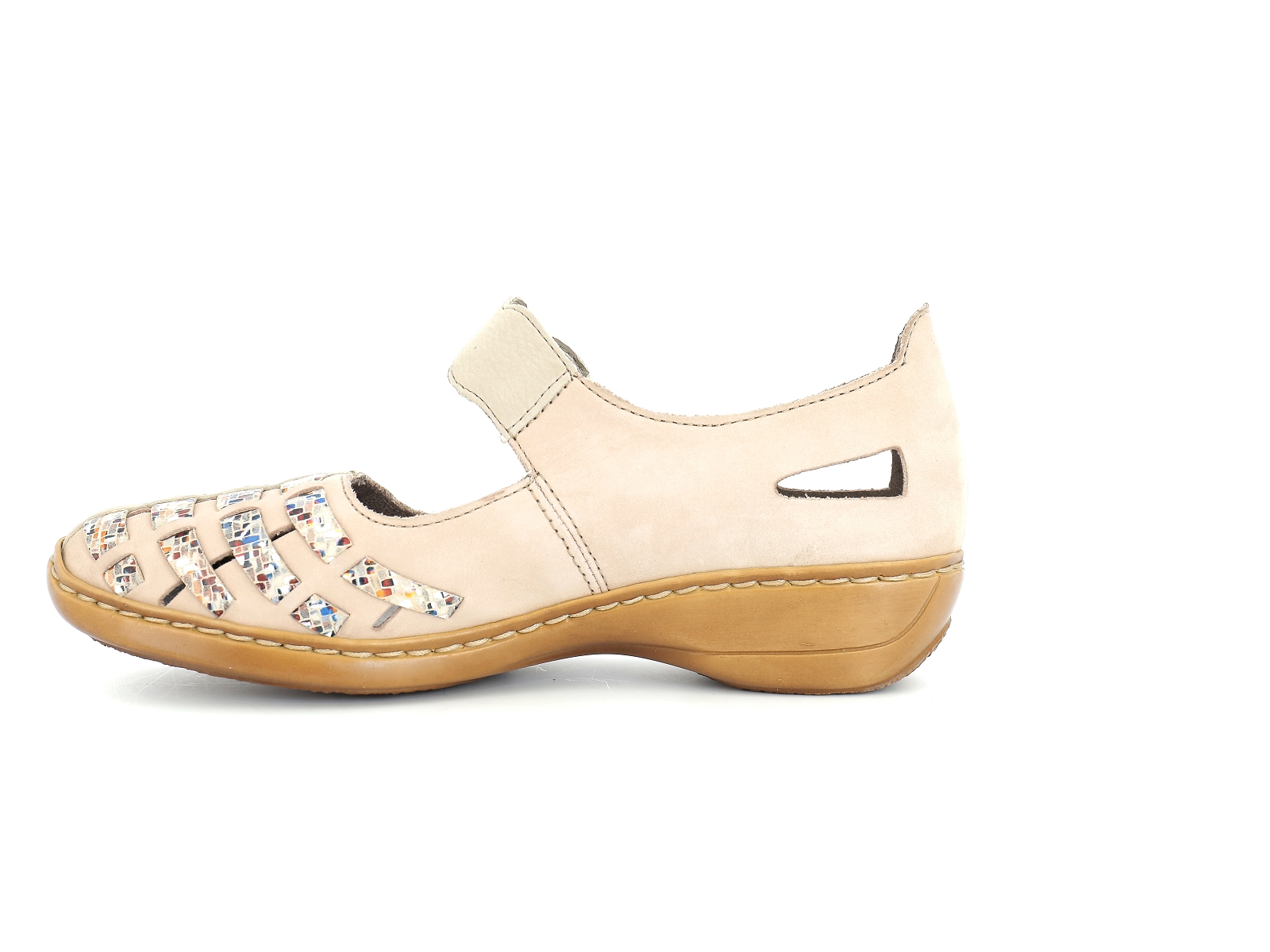 Rieker-41369 Cuir Beige