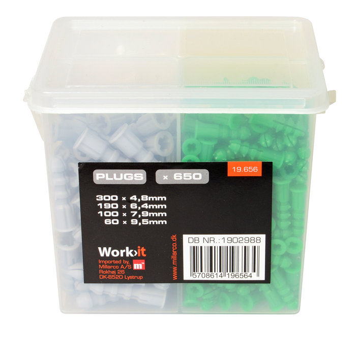 Plugs sortiment - 650 stk. assorteret