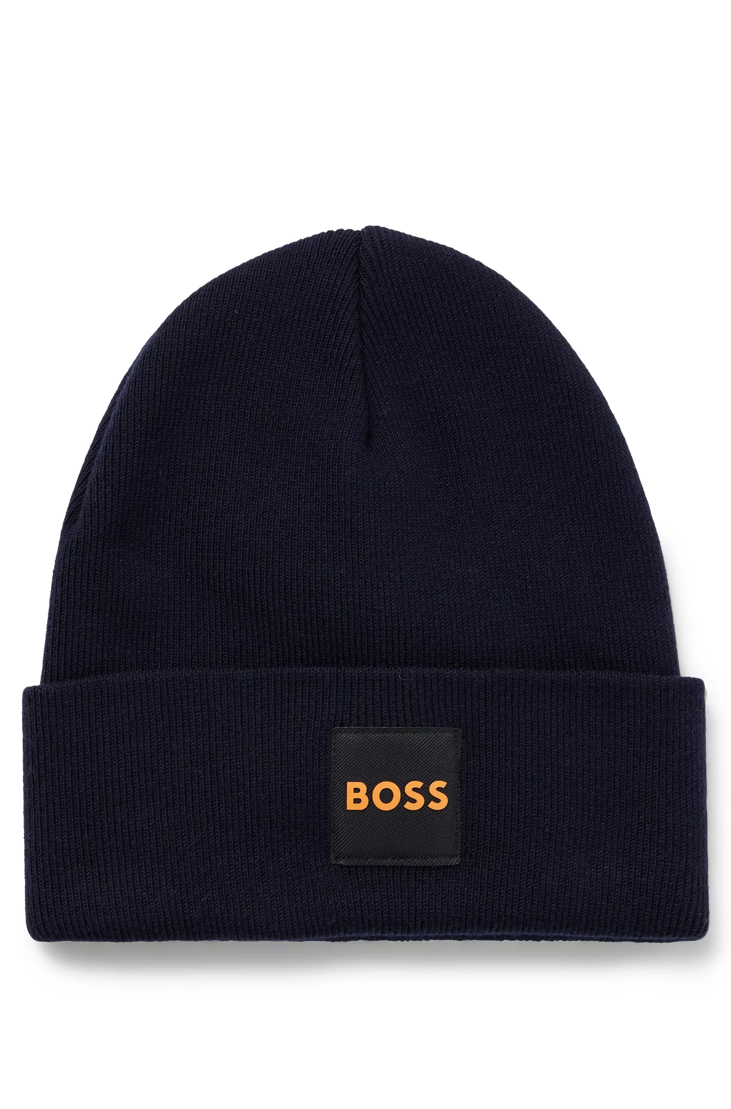 Gorro BOSS laranja de camada dupla com patch de logotipo