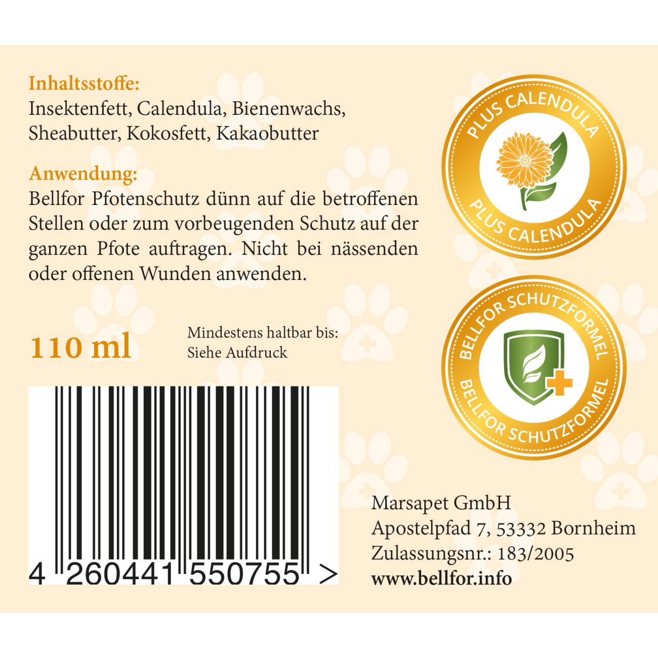 Bellfor Pfotenschutz Salbe für Hunde - 100 ml