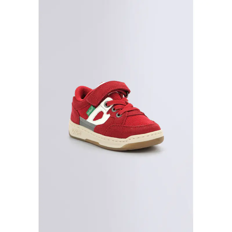 KIKOUAK ROUGE BLANC BASKETS BASSES Cuir Garçon