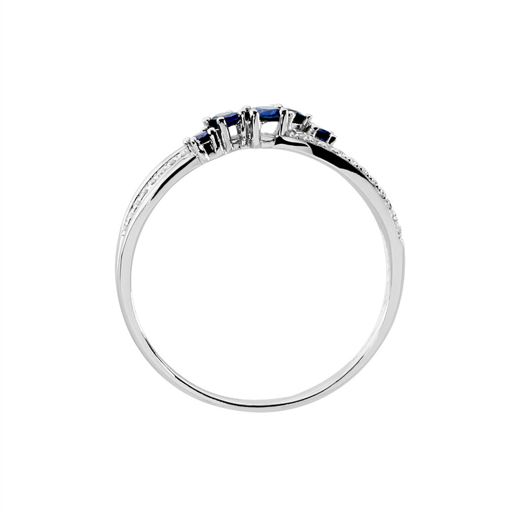 Bague Amarylis Or Blanc Saphir Diamant