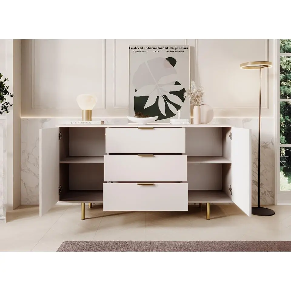 Meubella - Dressoir Nicola - Beige - 150 cm