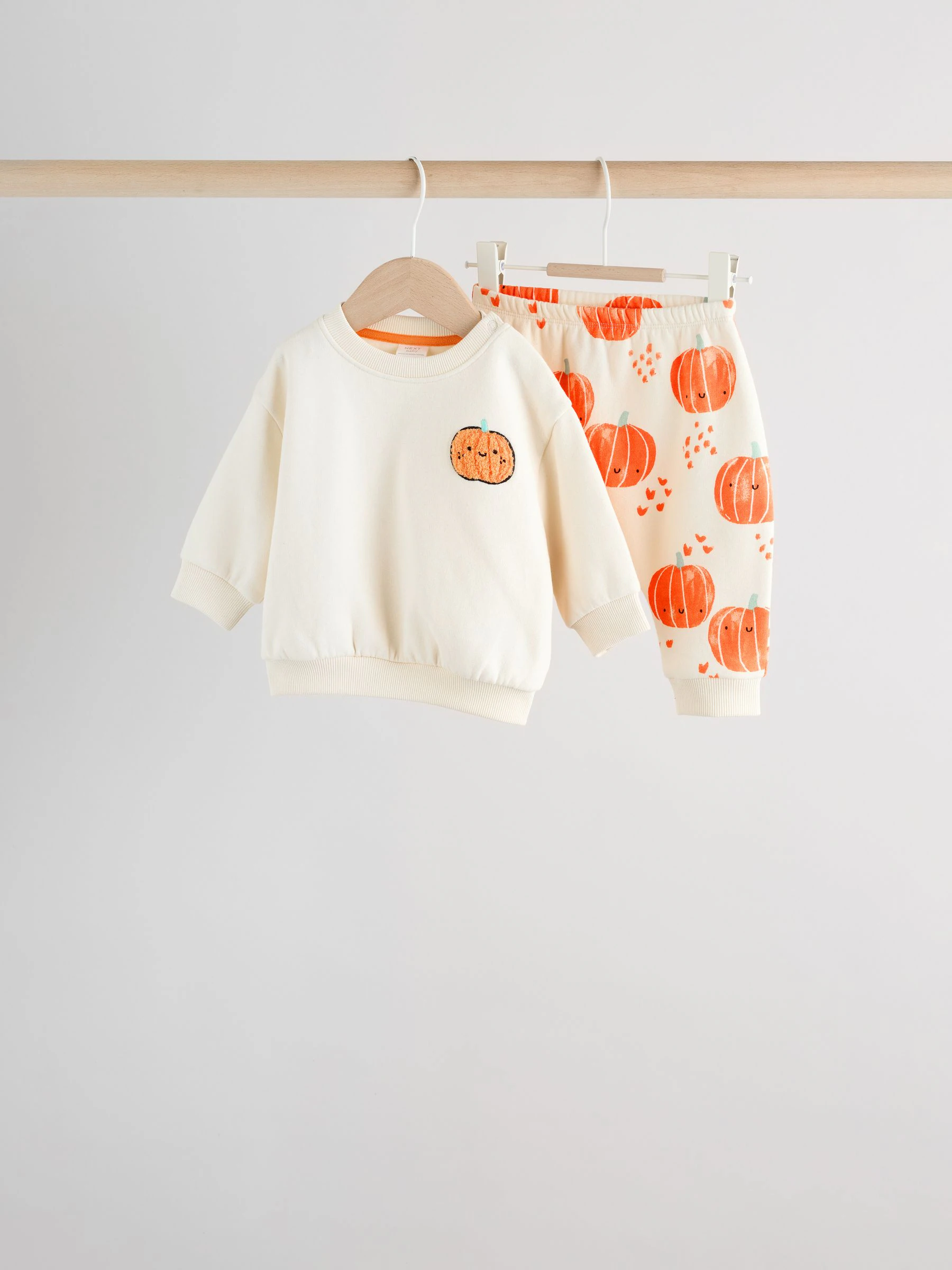 Pompoenprint - Baby Halloween-set van sweater en joggingbroek (0mnd-3jr)