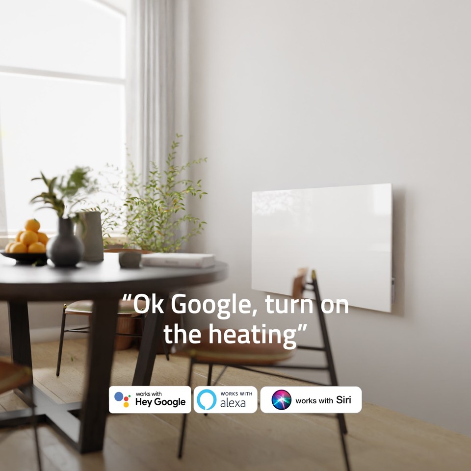 Hombli - Smart IR Glas varmepanel 600W, hvid (600W)