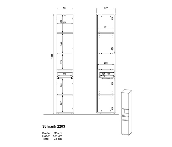 Hochschrank »Lemont«, steingrau