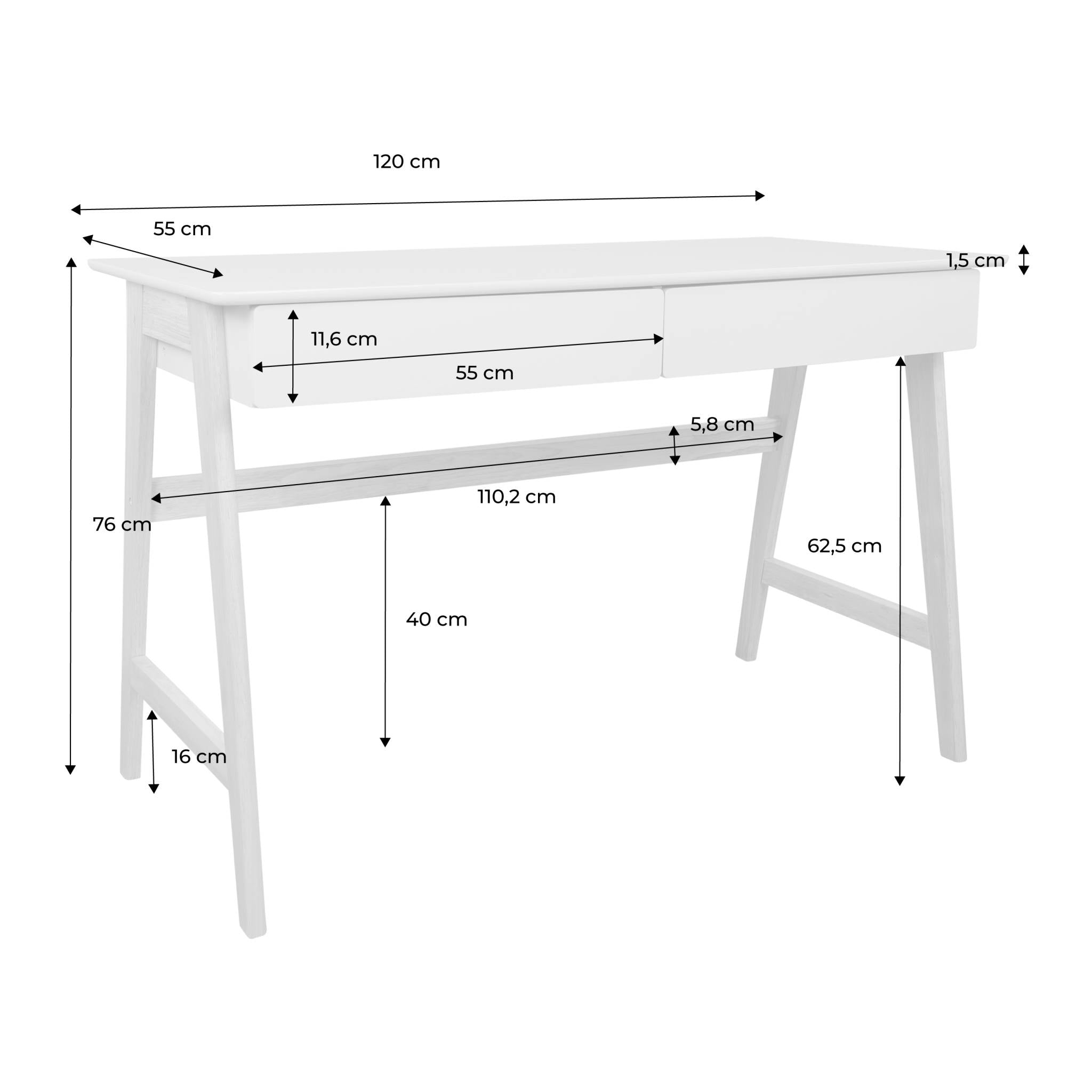 sweeek - Bureau houtdecor 2 laden