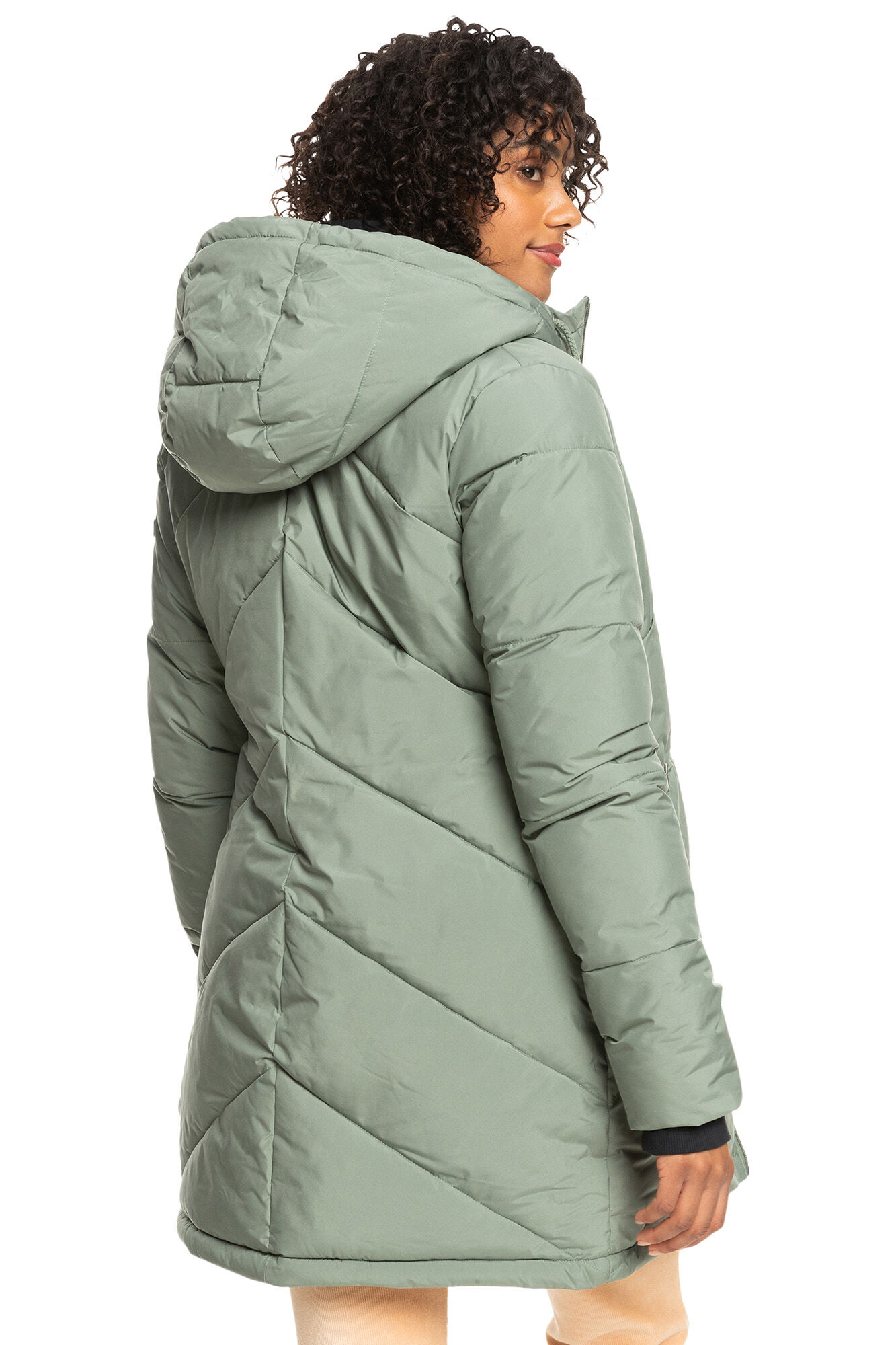 Better Weather™ - Jaqueta feminina longa acolchoada com capuz
