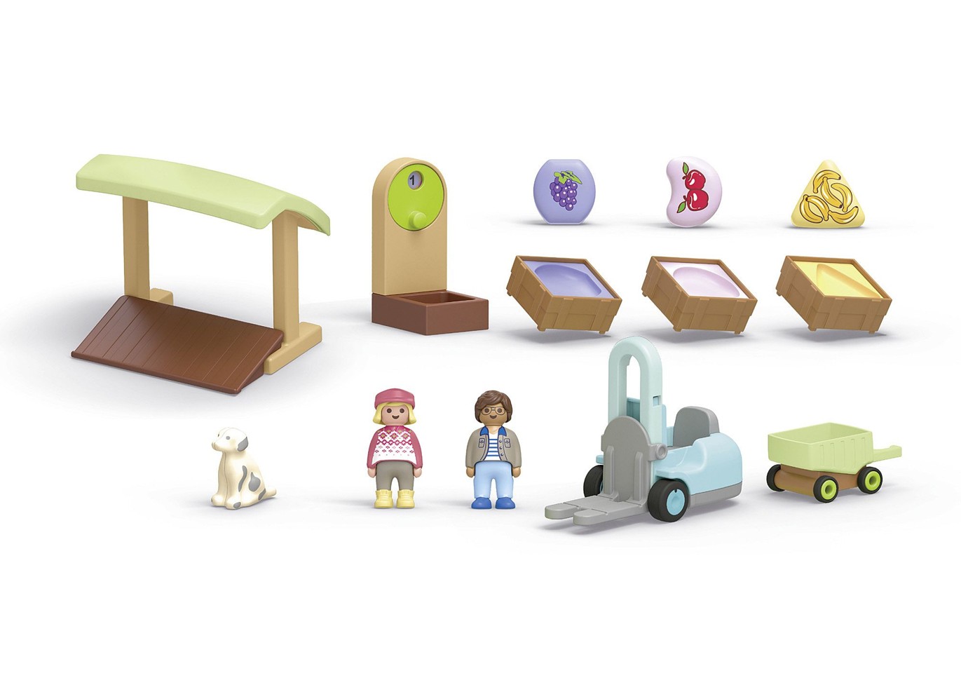Playmobil - Junior: Økologisk markedsbod og gaffeltruck(71691)