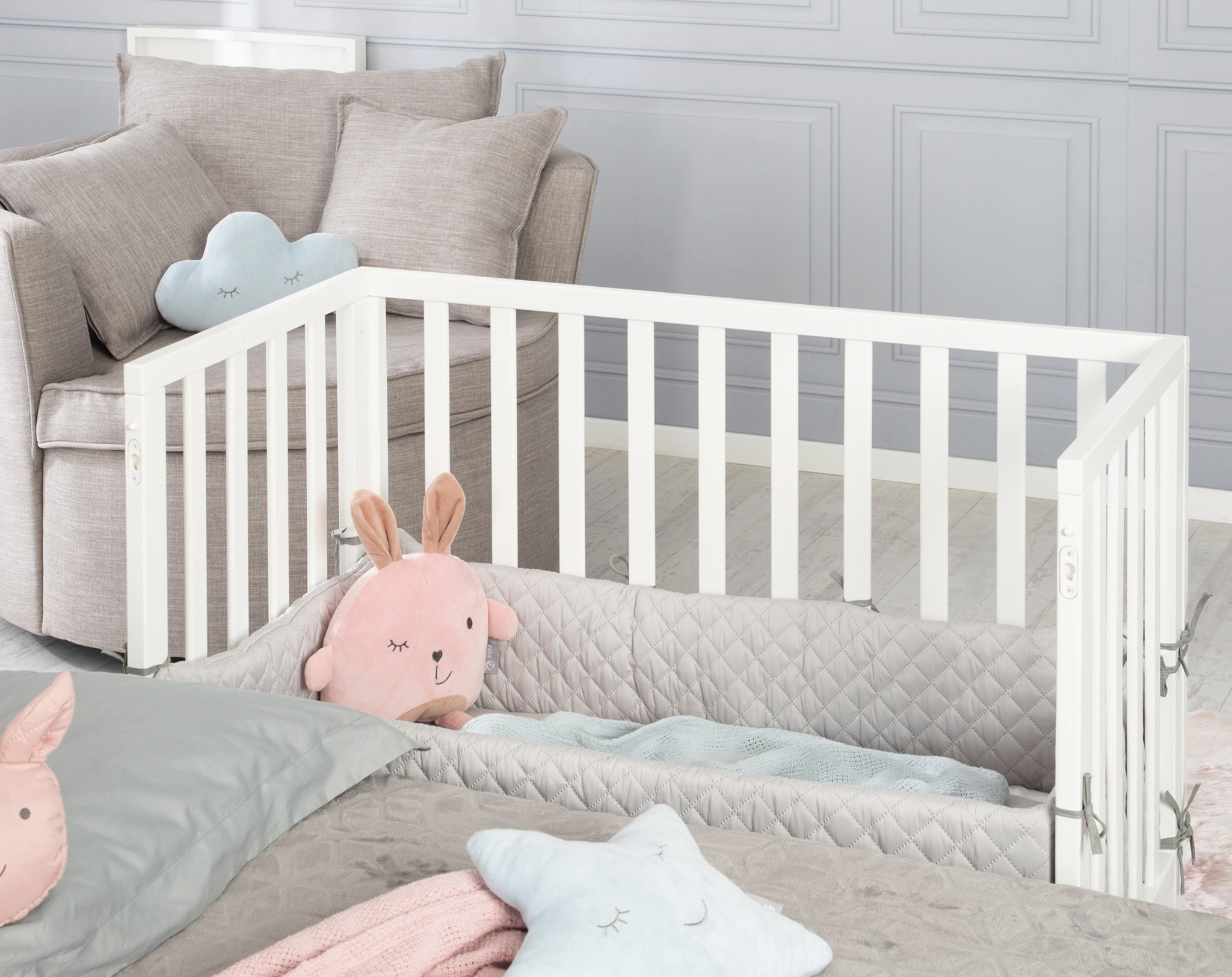 Beistellbett ROBA STYLE 76 x 100 cm (Farbe: weiß)