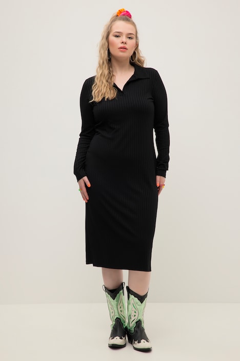 Jersey-Midikleid, Slim Shape, Langarm