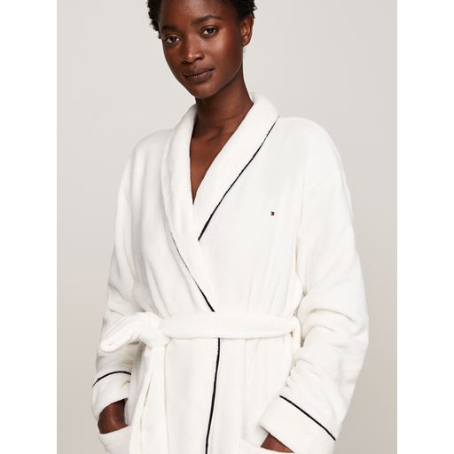 Tommy Hilfiger Fleece Morgenkåbe, Ivory, L