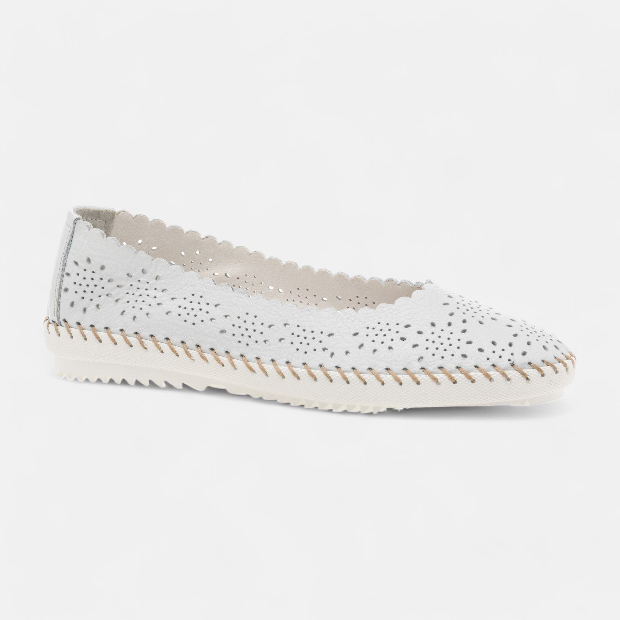Ballerines Femme en cuir gris