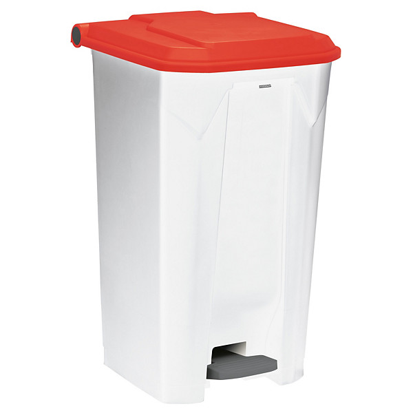 ROSSIGNOL Poubelle à pédale haccp 100 L Utilo - blanc / rouge