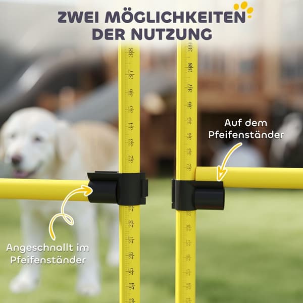 Agility Set Dogs 5-delers fyllbart Agility-utstyr for hundetrening Hekkesett med høydejusterbare hekker Bæreveske Treningstilbehør Koordinasjonstrenin