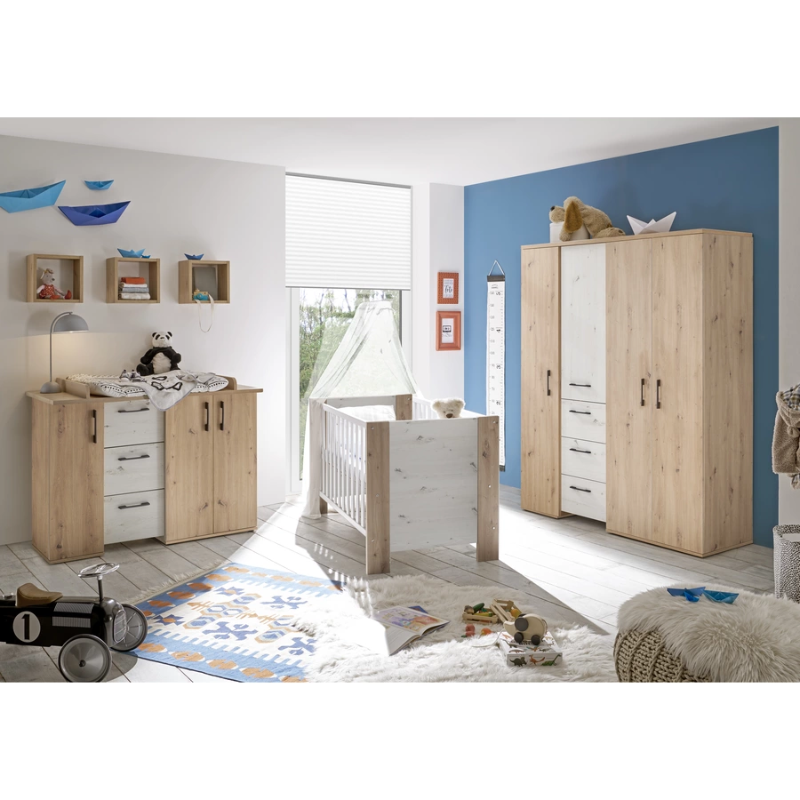 Mäusbacher Kinderzimmer Micha 4-türig Inkl. Hängeregale natur