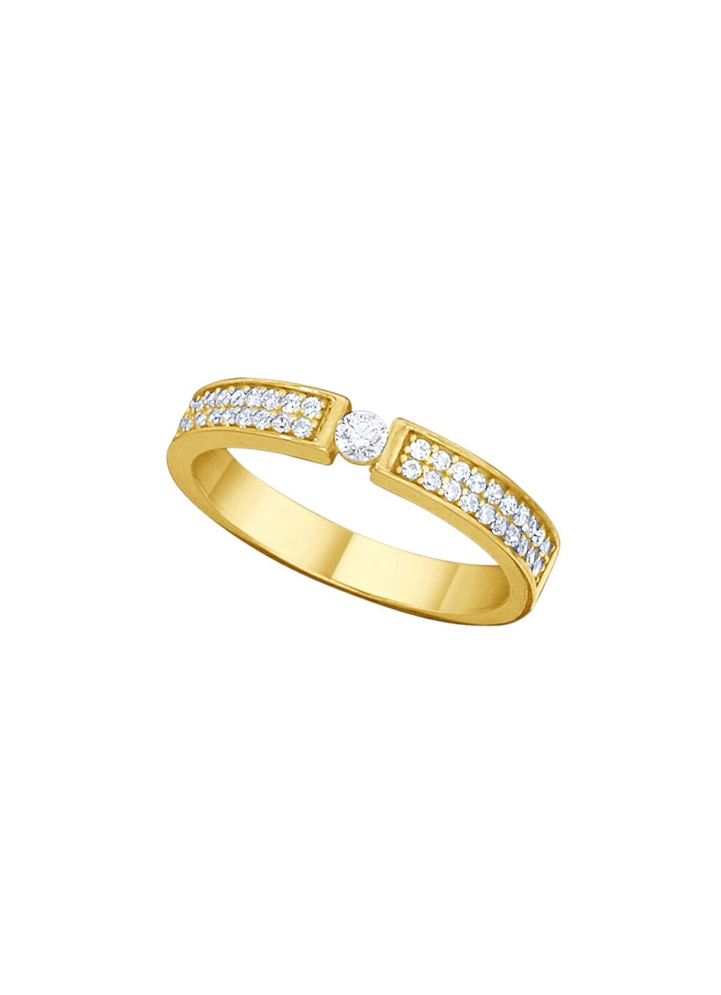 Eleganter Damenring mit synth. Zirkonia