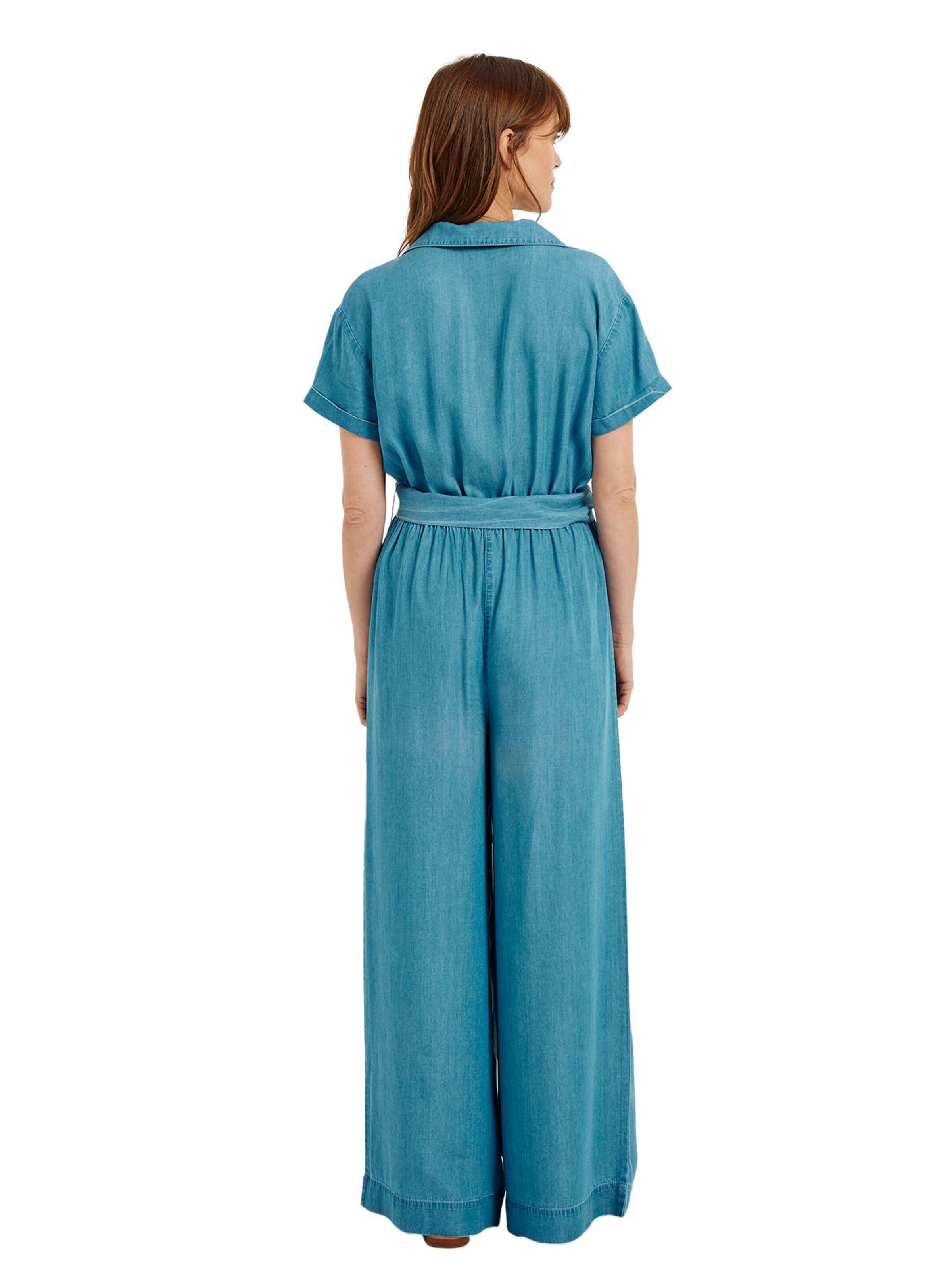 Vertbaudet Kurzärmeliger Jumpsuit für Schwangerschaft und Stillzeit aus Lyocell blue stone