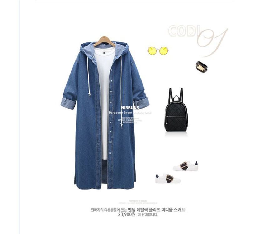 Rantucket Hi - Denim Maxi-jack met capuchon