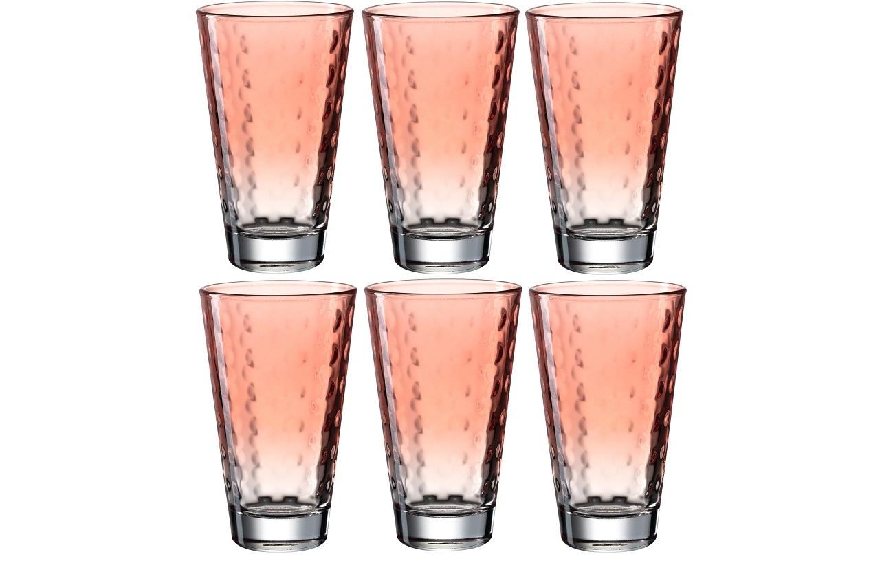 Trinkglas Optic Pastell 300 ml, 6 Stück, RotFarbiges Trinkgläser Set