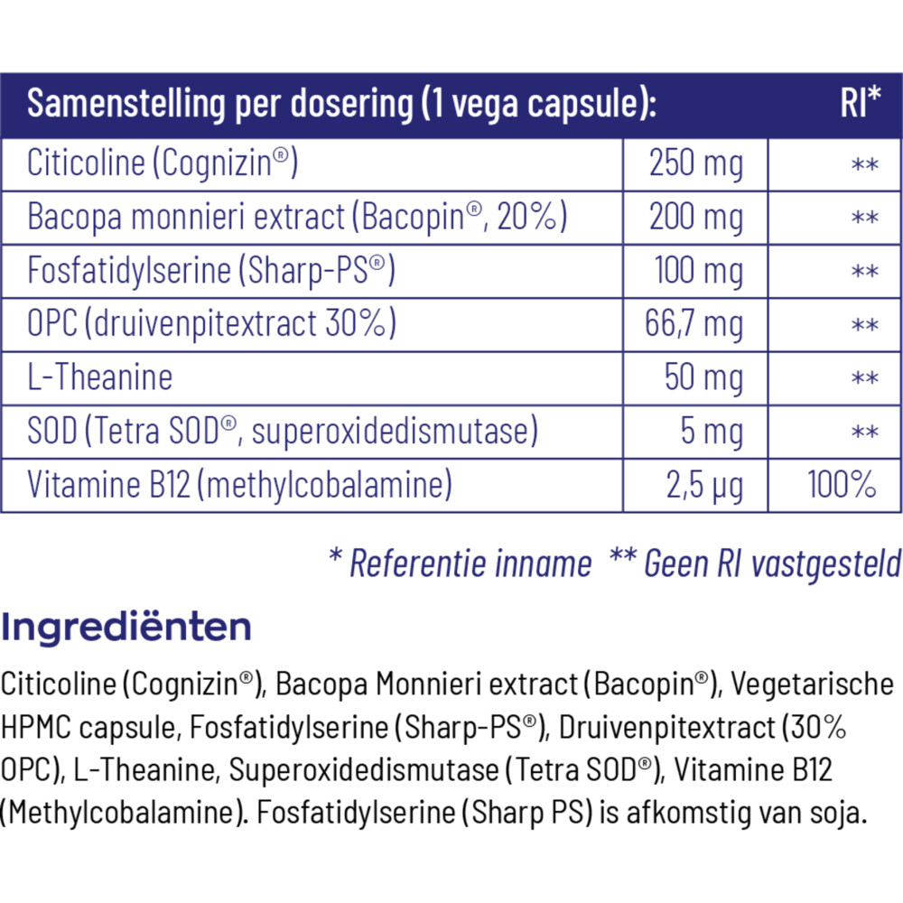 2x Vitakruid Geheugenformule 60 vegacapsules