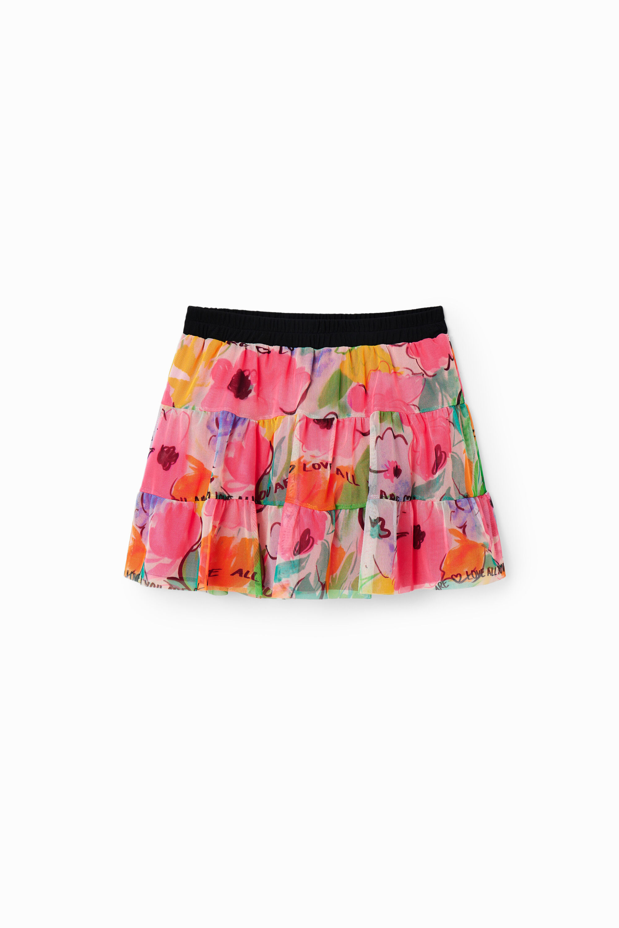 Mini-jupe tulle fleuri