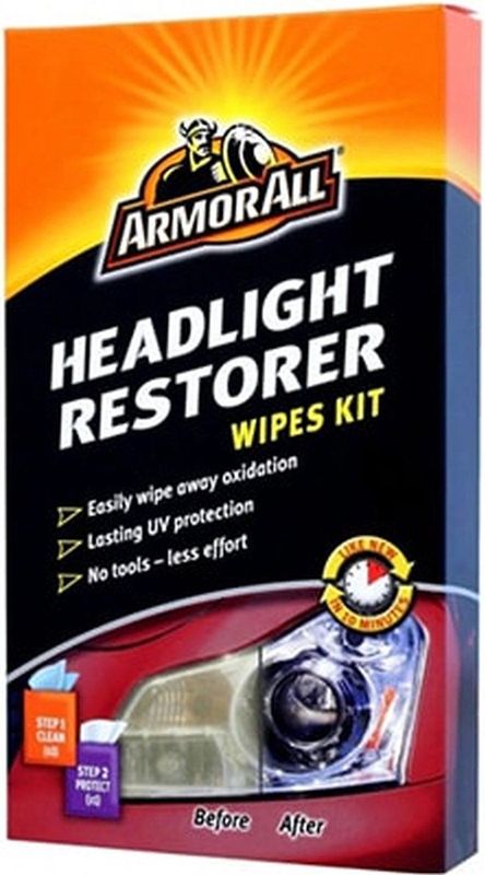 Armor All - Headlight Restorer Wipes Kit - 2 Doekjes - UV-Werende Coating