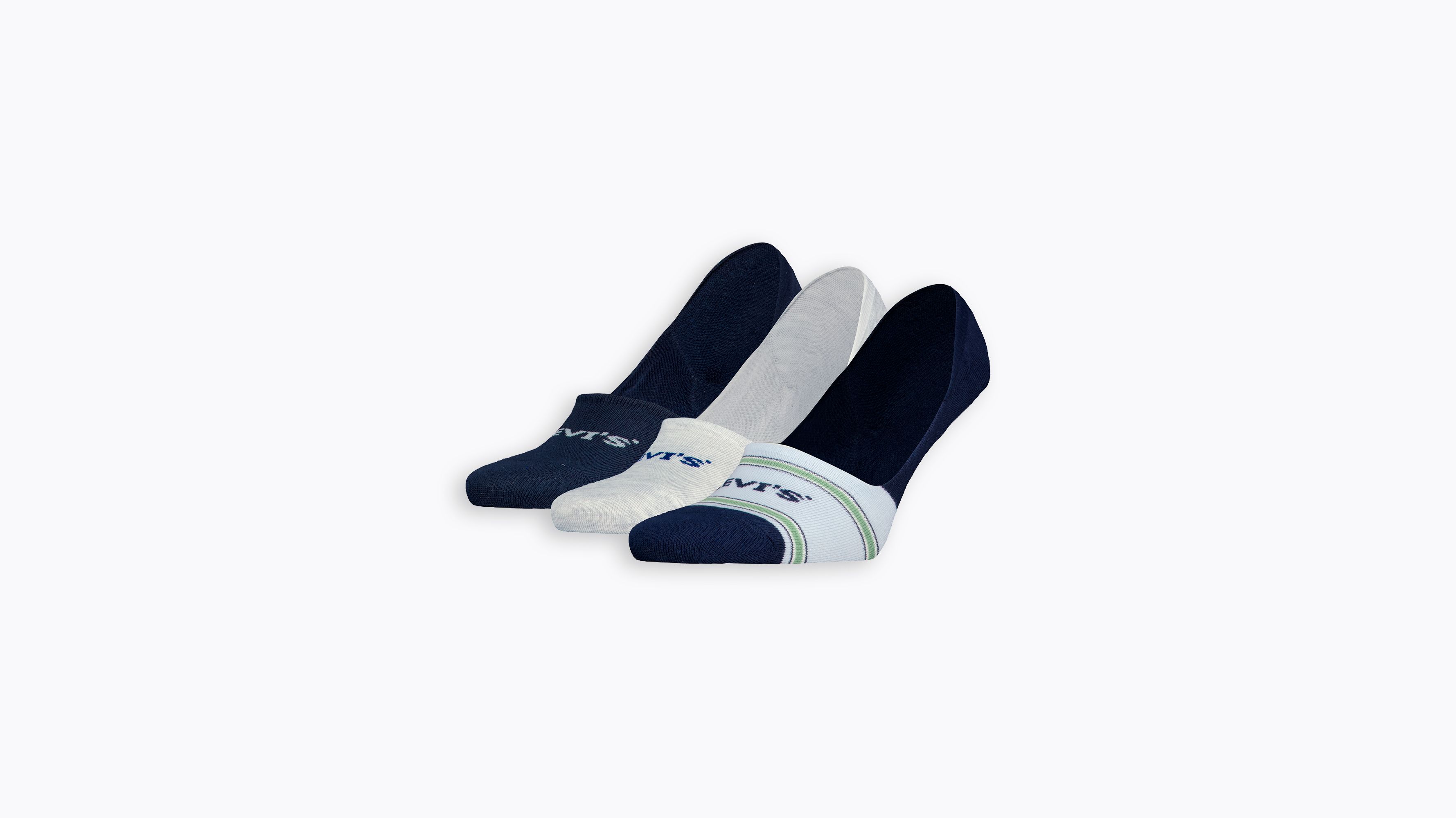 Chaussettes basses rayées Off Trail Levi's® - Lot de 3 - Blue Combo - Bleu