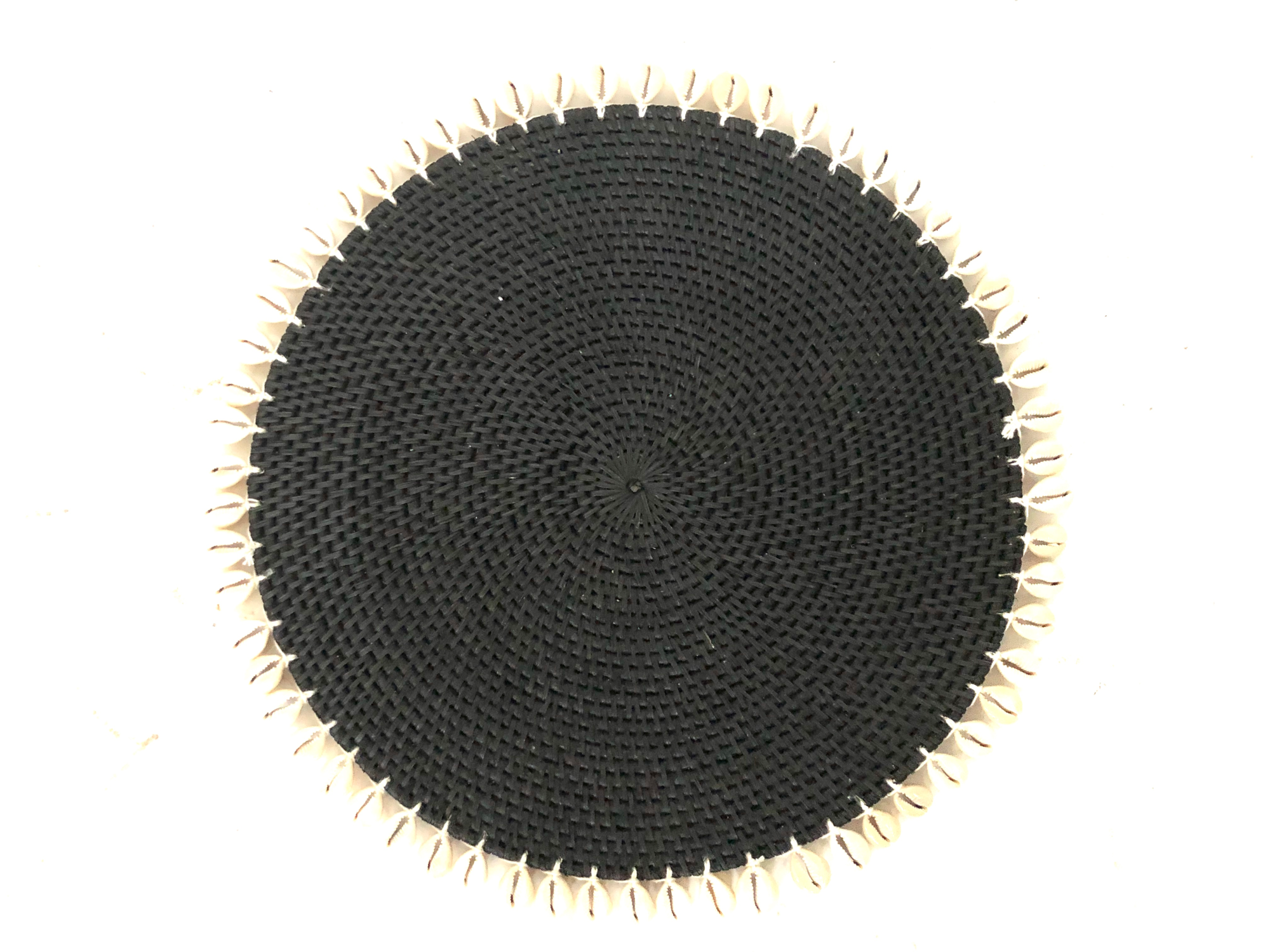 Placemat zwart schelp 37cm