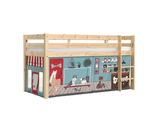 VIPACK - Lit mi-hauteur 90x200 sommier inclus housse pet shop pino ...