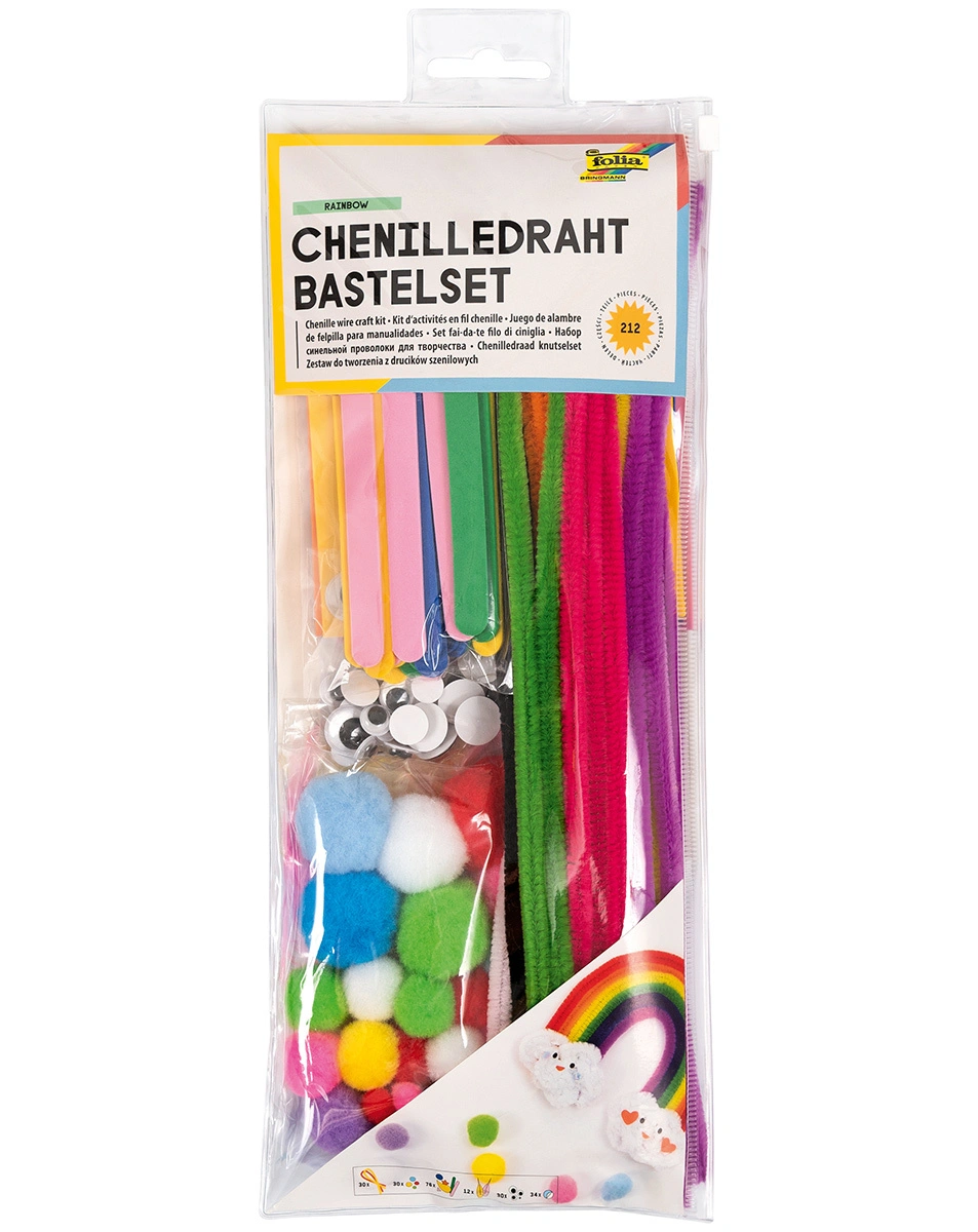 Chenilledraht Bastelset RAINBOW 212-teilig