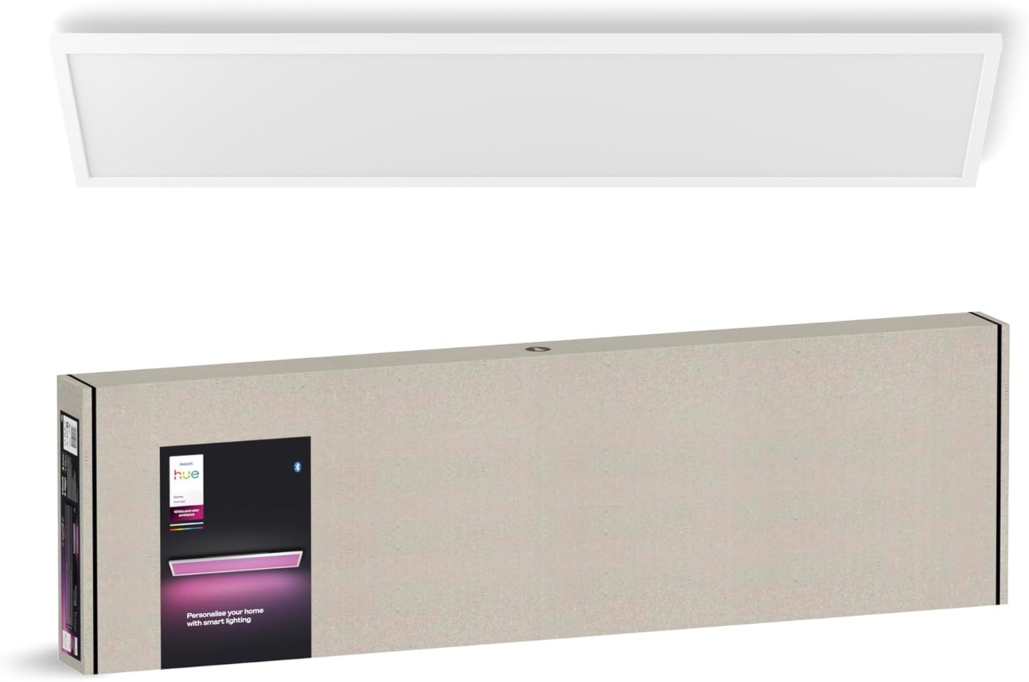 Philips Hue Surimu White & Color Ambiance Panel Deckenlampe 120x30cm, dimmbare Deckenleuchte für das Hue Lichtsystem mit 16 Mio. Farben, steuerbar via App, kompatibel mit Amazon Alexa (Echo, Echo Dot)