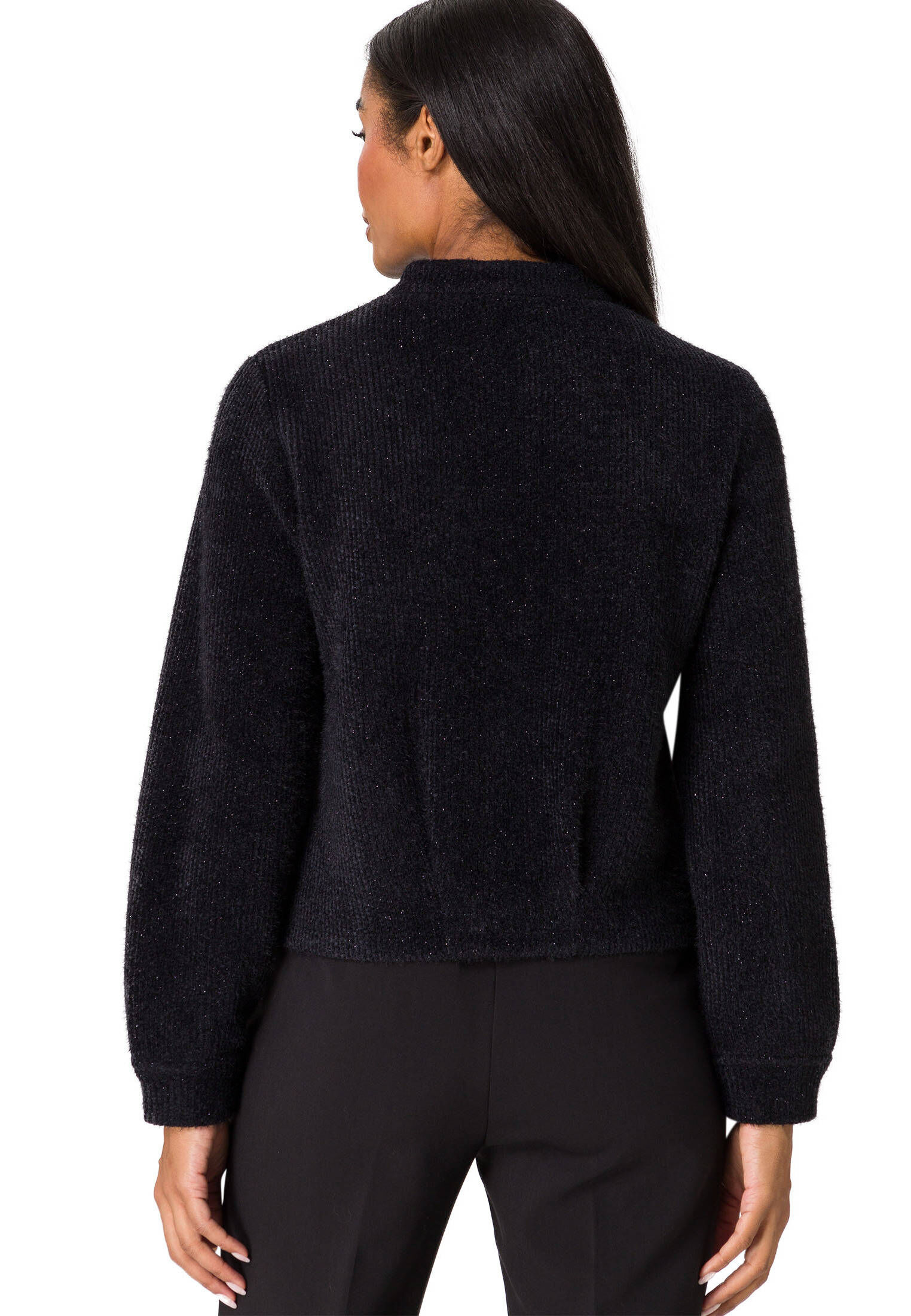 zero| Damen Sweatshirtjacke mit Knöpfen