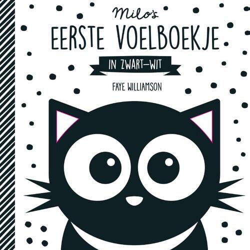 Uitgeverij oogappel milo's eerste voelboekje in zwart-wit