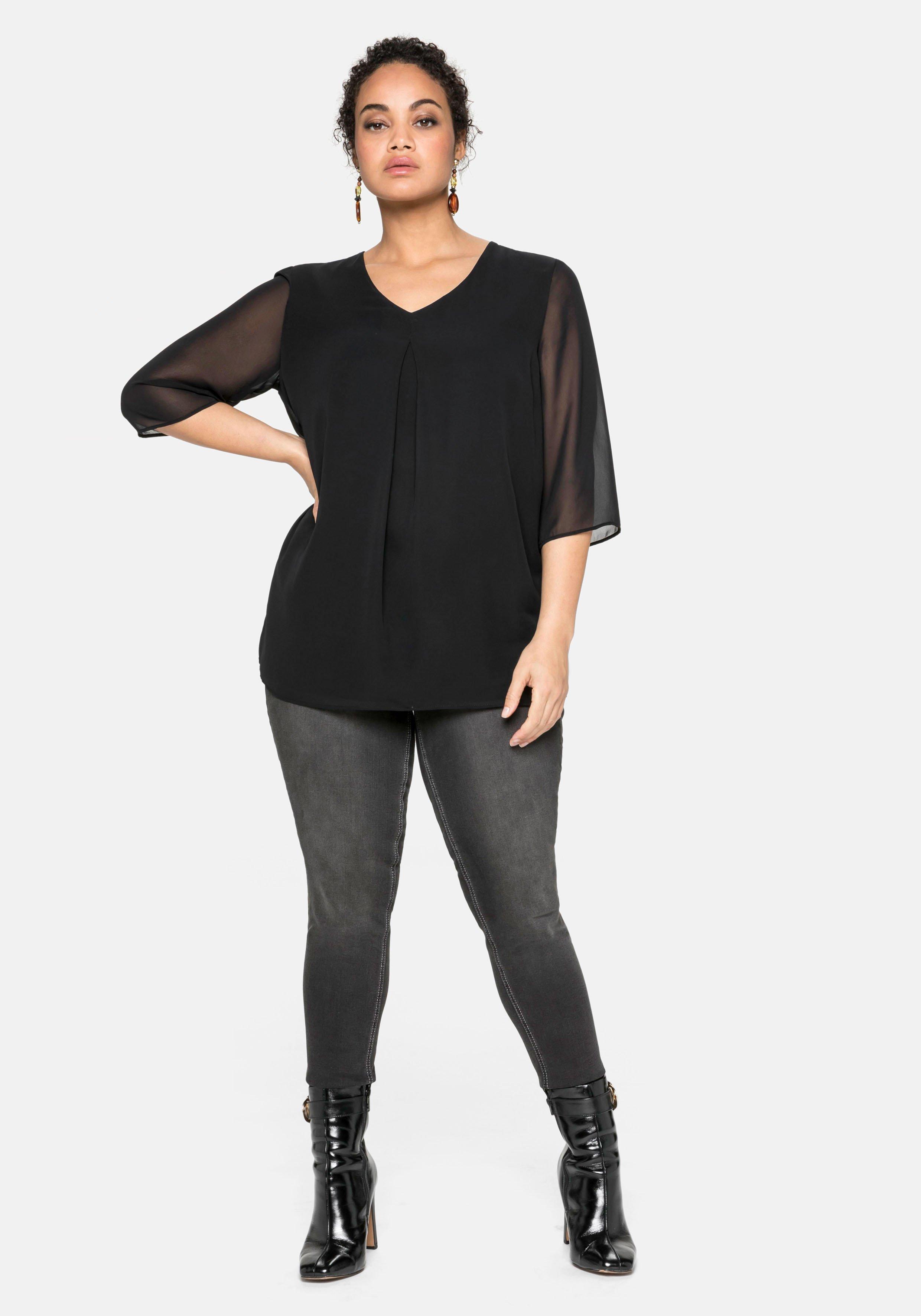 Tunika im Layerlook, mit Chiffon
