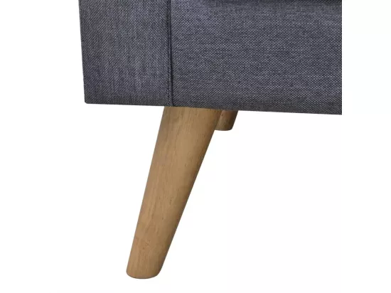Jeu de canapé à 2 places et à 3 places Tissu Gris foncé