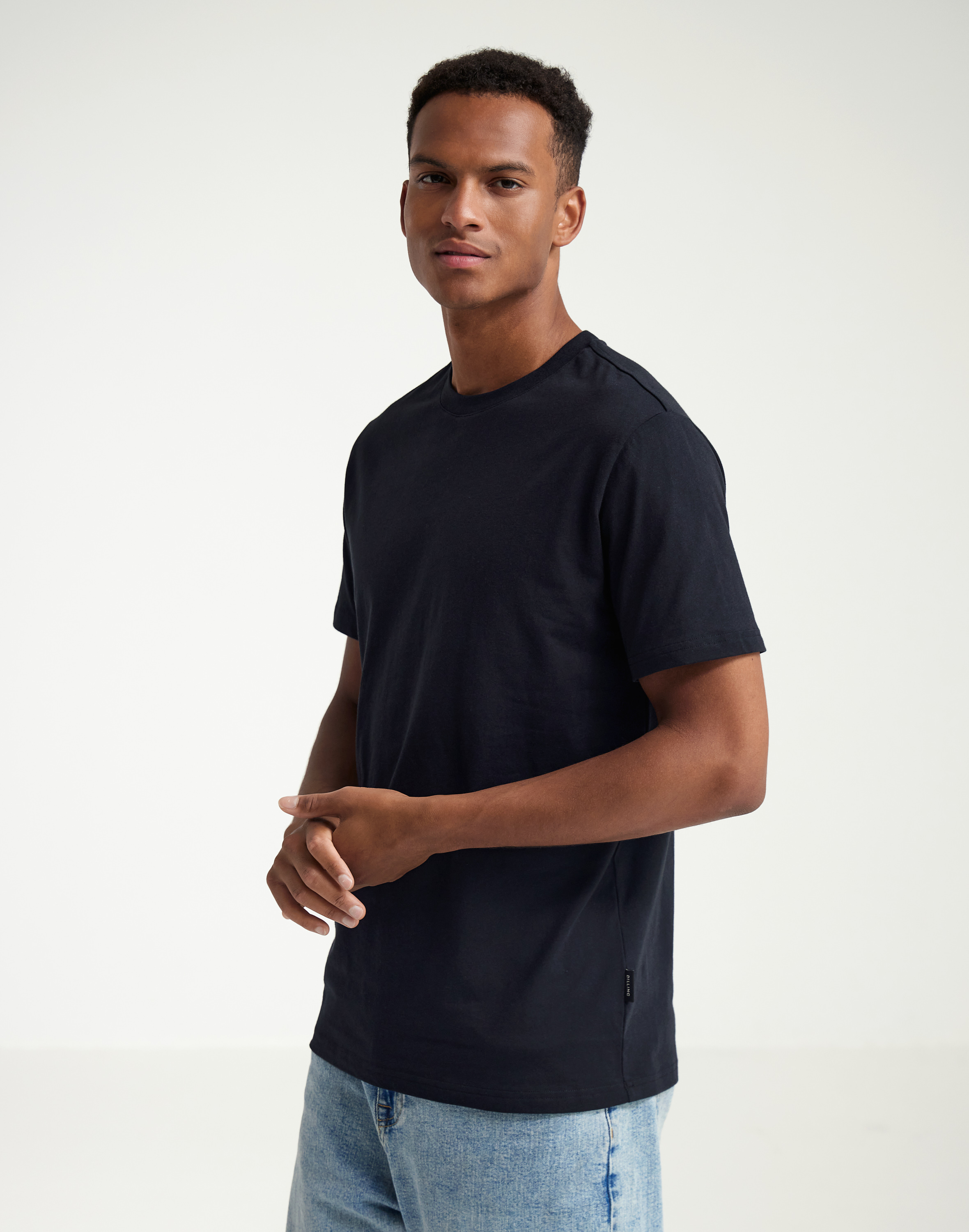 T-shirt van katoen voor heren in Navy