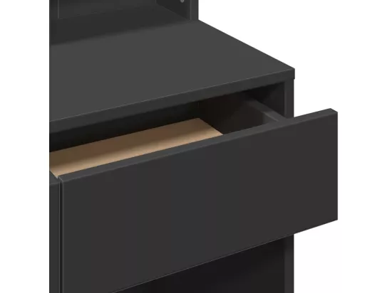Coiffeuse avec miroir noir 80x41x144,5 cm