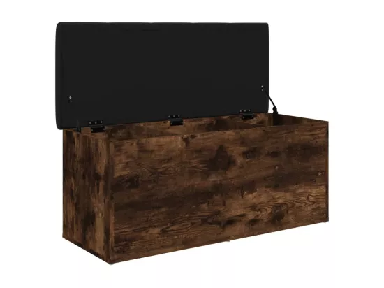 Banc de rangement chêne fumé 102x42x45 cm bois d'ingénierie
