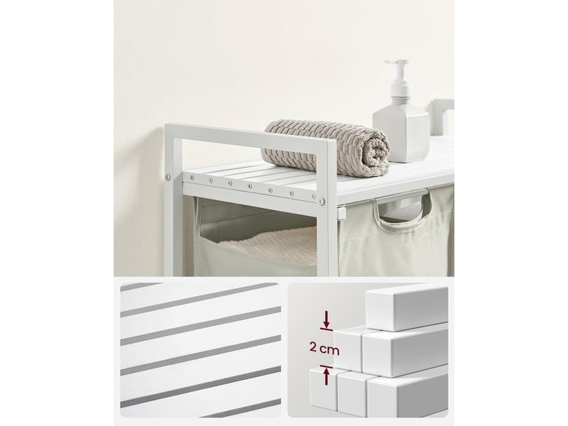 Songmics Wäschekorb  92 l, Weiss Wäschesammler